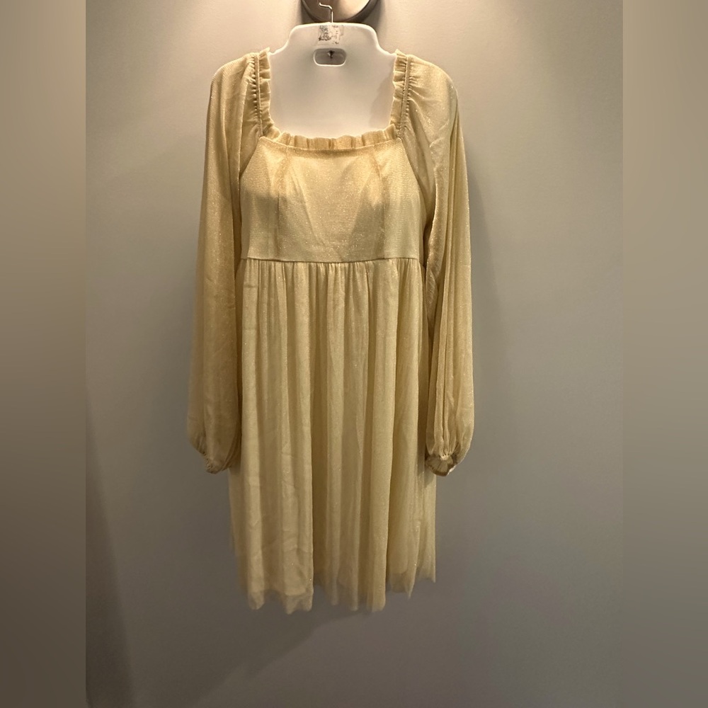 Baltic Born Listicle Jules Shimmer Gold Dress size Medium
